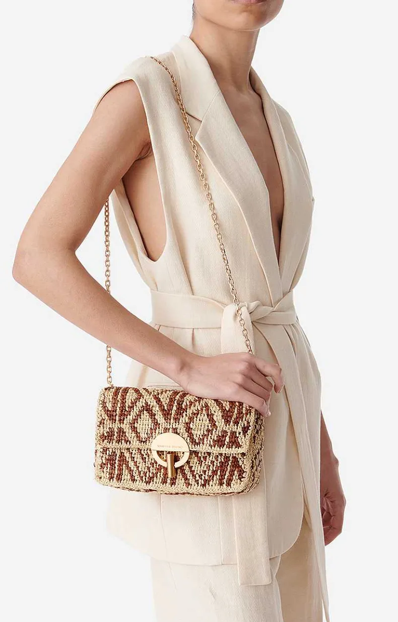 Raffia Moon Bag