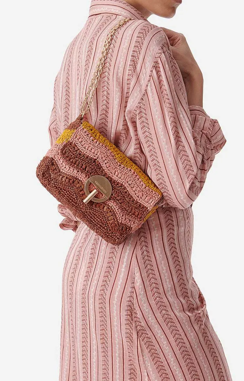 Raffia Small Moon Bag